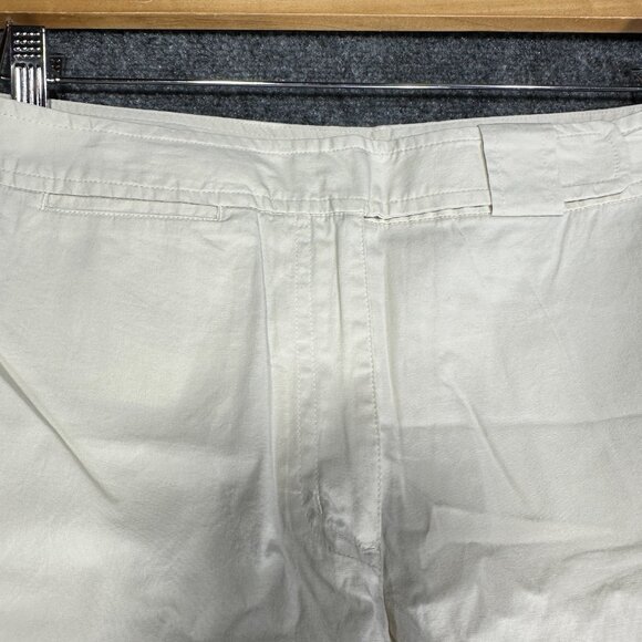 J Jill Pants Womens 12 Cream Cotton Stretch Straight Leg Crop Zip Fly Pockets - Picture 4 of 7